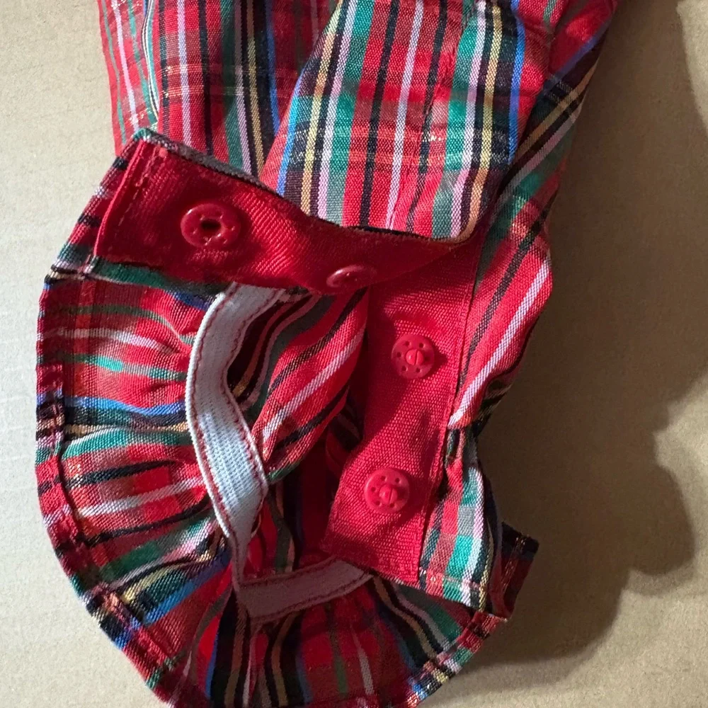 Good Lad‎ Girls Baby Christmas Romper 9 Month black velvet red plaid holiday NWT